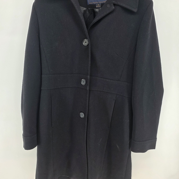 Vintage Pendleton Women Overcoat Trench Button Jacket Black Size 10 - Picture 2 of 7